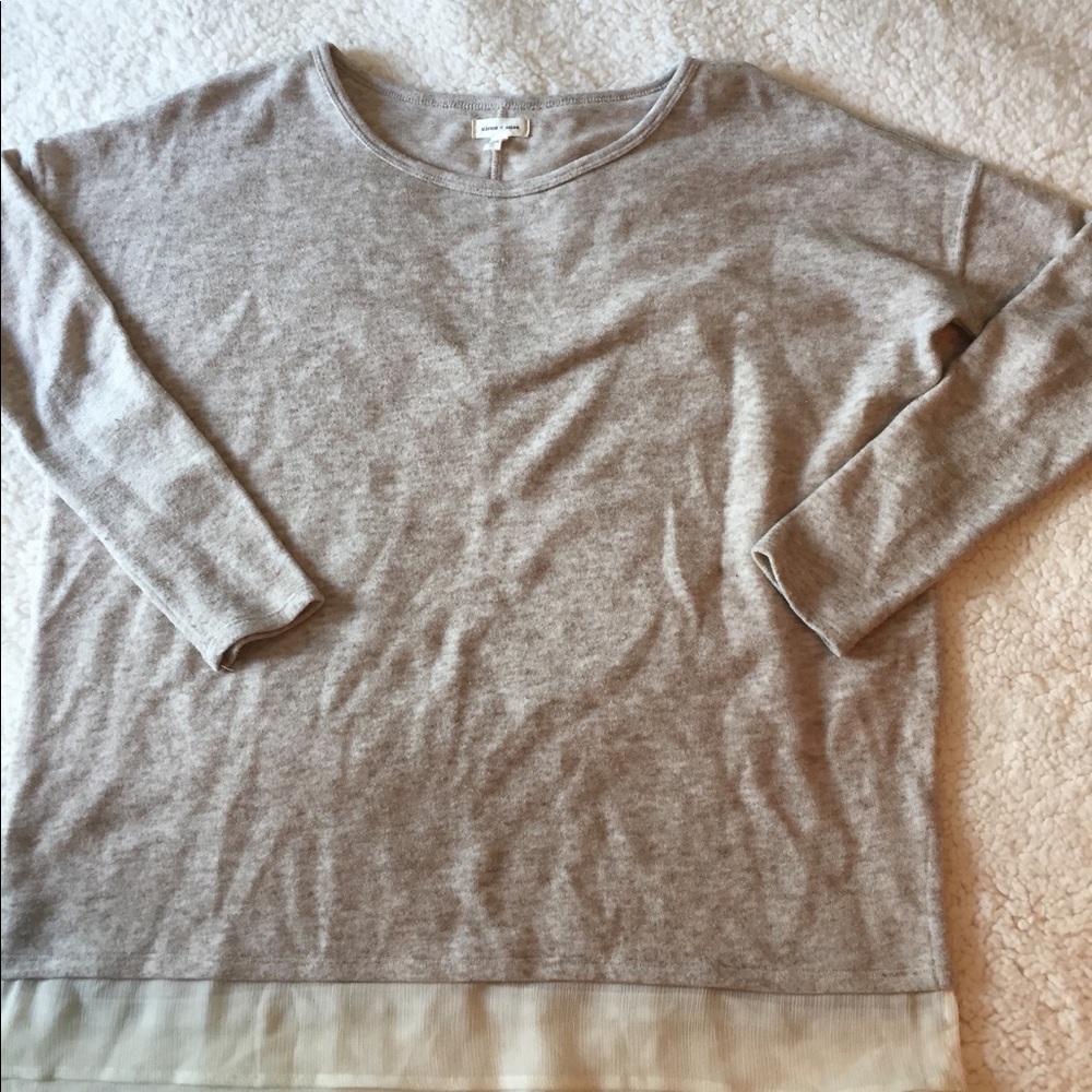 Grey sweater with chiffon detail - Picture 2 of 7